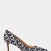 Marineblaue Ralph Lauren Lanette Monogramm-Jacquard-Pumps für Damen Marineblaue Ralph Lauren Lanette Monogramm-Jacquard-Pumps für Damen