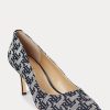 Marineblaue Ralph Lauren Lanette Monogramm-Jacquard-Pumps für Damen Marineblaue Ralph Lauren Lanette Monogramm-Jacquard-Pumps für Damen