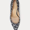 Marineblaue Ralph Lauren Lanette Monogramm-Jacquard-Pumps für Damen Marineblaue Ralph Lauren Lanette Monogramm-Jacquard-Pumps für Damen