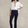 Marineblaue Ralph Lauren Leggings aus Stretch-Wollmischung-Twill für Damen Marineblaue Ralph Lauren Leggings aus Stretch-Wollmischung-Twill für Damen