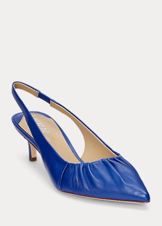 Marineblaue Ralph Lauren Lolah Slingback-Pumps aus Nappaleder für Damen