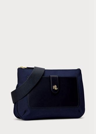 Marineblaue Ralph Lauren Oxford Medium Jamey Umhängetaschen für Damen