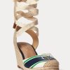 Marineblaue Ralph Lauren Paislee Canvas-Espadrilles für Damen