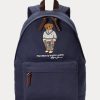 Marineblaue Ralph Lauren Polo Bear Canvas-Rucksäcke für Herren Marineblaue Ralph Lauren Polo Bear Canvas-Rucksäcke für Herren