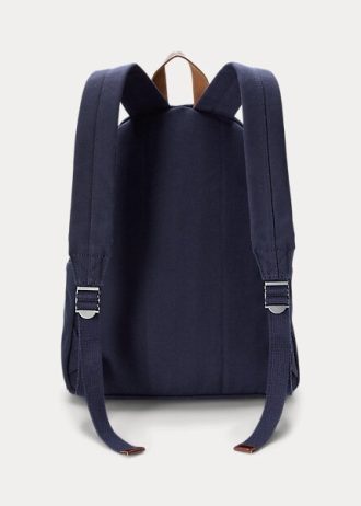 Marineblaue Ralph Lauren Polo Bear Canvas-Rucksäcke für Herren