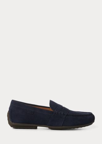 Marineblaue Ralph Lauren Reynold Wildleder-Fahrer-Freizeitschuhe für Herren