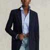Marineblaue Ralph Lauren Stretch-Blazer mit zwei Knöpfen für Damen Marineblaue Ralph Lauren Stretch-Blazer mit zwei Knöpfen für Damen
