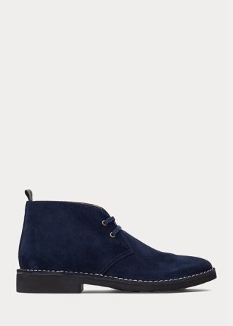Marineblaue Ralph Lauren Talan Chukka-Stiefel aus Wildleder für Herren