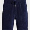 Marineblaue Ralph Lauren Terry-Shorts mit Kordelzug für Herren Marineblaue Ralph Lauren Terry-Shorts mit Kordelzug für Herren