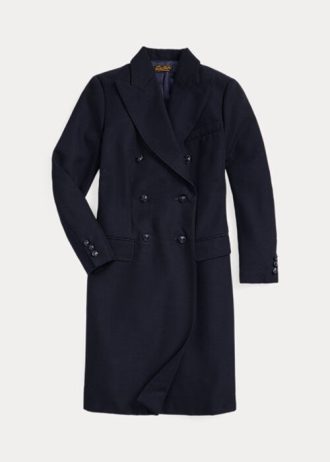 Marineblaue Ralph Lauren Woll-Serge-Jacken für Damen Marineblaue Ralph Lauren Woll-Serge-Jacken für Damen