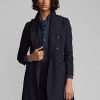 Marineblaue Ralph Lauren Woll-Serge-Jacken für Damen Marineblaue Ralph Lauren Woll-Serge-Jacken für Damen