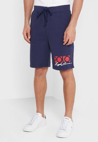 Marineblaue Shorts mit Ralph Lauren-Signaturlogo für Herren