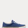 Marineblaue Sneakers aus Baumwollcanvas mit Ralph Lauren-Logo für Damen Marineblaue Sneakers aus Baumwollcanvas mit Ralph Lauren-Logo für Damen