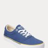 Marineblaue Sneakers aus Baumwollcanvas mit Ralph Lauren-Logo für Damen Marineblaue Sneakers aus Baumwollcanvas mit Ralph Lauren-Logo für Damen