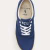 Marineblaue Sneakers aus Baumwollcanvas mit Ralph Lauren-Logo für Damen Marineblaue Sneakers aus Baumwollcanvas mit Ralph Lauren-Logo für Damen