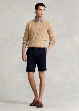 Marineblaue Stretch-Chino-Shorts im Slim Fit von Ralph Lauren für Herren Marineblaue Stretch-Chino-Shorts im Slim Fit von Ralph Lauren für Herren