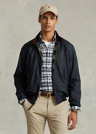 Marineblaue Wachstuchjacken von Ralph Lauren für Herren