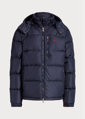 Marineblaue wasserabweisende Daunenjacken von Ralph Lauren für Herren Marineblaue wasserabweisende Daunenjacken von Ralph Lauren für Herren