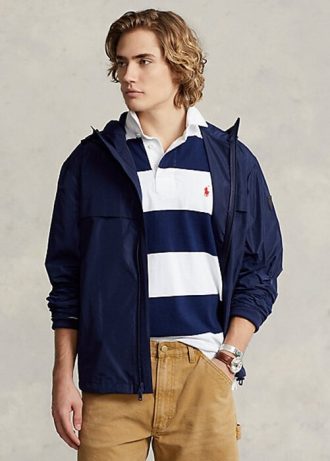 Marineblaue wasserabweisende Kapuzenjacken von Ralph Lauren für Herren