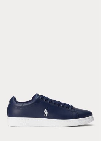 Marineblaue / weiße Herren-Sneakers „Wilton“ aus Leder von Ralph Lauren