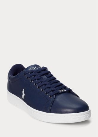Marineblaue / weiße Herren-Sneakers „Wilton“ aus Leder von Ralph Lauren