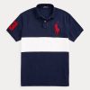 Marineblaue/weiße Poloshirts aus Netzstoff mit großem Pony von Ralph Lauren für Herren Marineblaue/weiße Poloshirts aus Netzstoff mit großem Pony von Ralph Lauren für Herren