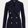 Marineblaue, zweireihige Strickblazer von Ralph Lauren für Damen Marineblaue, zweireihige Strickblazer von Ralph Lauren für Damen