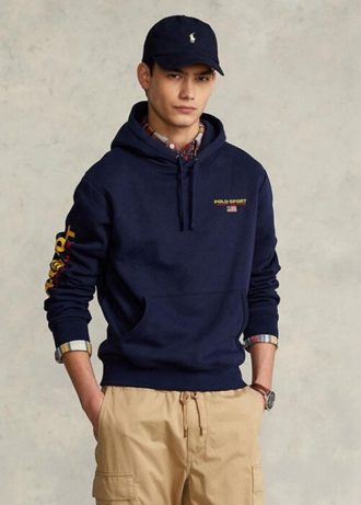 Marineblauer Fleece-Hoodie für Herren von Ralph Lauren Polo Sport