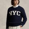 Marineblauer Pullover mit Rundhalsausschnitt für Herren von Ralph Lauren Nyc