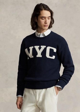 Marineblauer Pullover mit Rundhalsausschnitt für Herren von Ralph Lauren Nyc Marineblauer Pullover mit Rundhalsausschnitt für Herren von Ralph Lauren Nyc