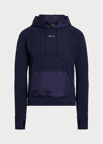 Marineblauer Ralph Lauren GolfLogo Hybrid Jersey Hoodie für Damen