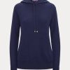 Marineblauer Ralph Lauren Kaschmir-Kapuzenpullover für Damen Marineblauer Ralph Lauren Kaschmir-Kapuzenpullover für Damen