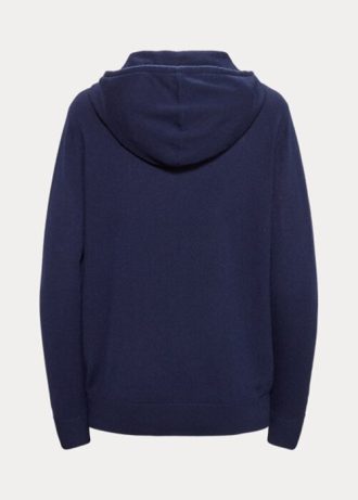 Marineblauer Ralph Lauren Kaschmir-Kapuzenpullover für Damen