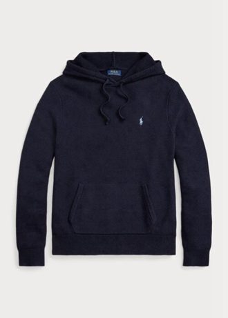 Marineblauer Ralph Lauren Pullover mit Kapuze aus strukturierter Baumwolle für Herren Marineblauer Ralph Lauren Pullover mit Kapuze aus strukturierter Baumwolle für Herren
