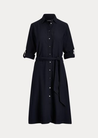 Marineblaues Fit-and-Flare-Kleid von Ralph Lauren für Damen