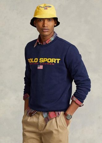 Marineblaues Fleece-Sweatshirt für Herren von Ralph Lauren Polo Sport