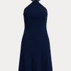 Marineblaues Neckholder-Tageskleid „Jinett“ von Ralph Lauren für Damen Marineblaues Neckholder-Tageskleid „Jinett“ von Ralph Lauren für Damen
