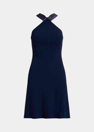 Marineblaues Neckholder-Tageskleid „Jinett“ von Ralph Lauren für Damen