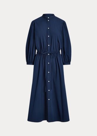 Marineblaues Ralph Lauren Baumwoll-Breittuchkleid für Damen