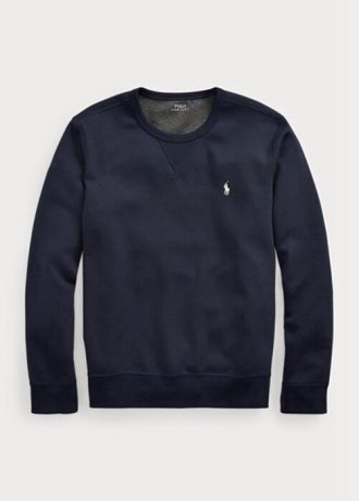 Marineblaues Ralph Lauren Doppelstrick-Pullover-Sweatshirt für Herren