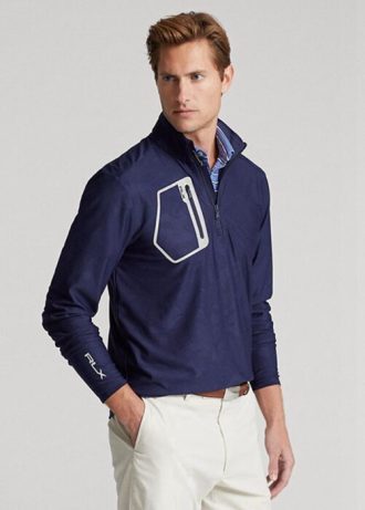 Marineblaues Ralph Lauren GolfClassic Fit Camo Jacquard-Pullover-Sweatshirt für Herren