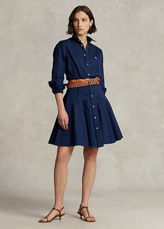 Marineblaues Ralph Lauren-Kleid mit Einsätzen für Damen