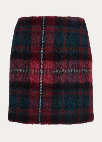 Mehrfarbige Bleistiftröcke aus Mohair mit Karomuster von Ralph Lauren für Damen