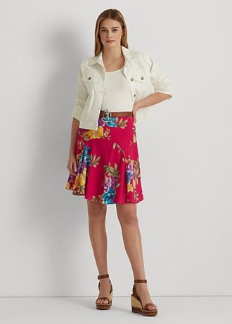 Mehrfarbige Georgette-Röcke mit Blumenmuster von Ralph Lauren für Damen