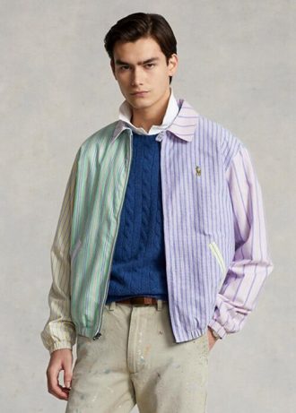 Mehrfarbige gestreifte Oxford-Jacken mit lustigen Motiven von Ralph Lauren Bayport für Herren