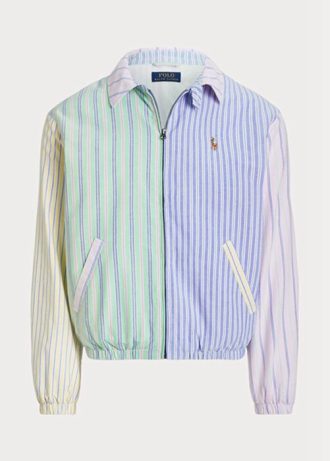 Mehrfarbige gestreifte Oxford-Jacken mit lustigen Motiven von Ralph Lauren Bayport für Herren