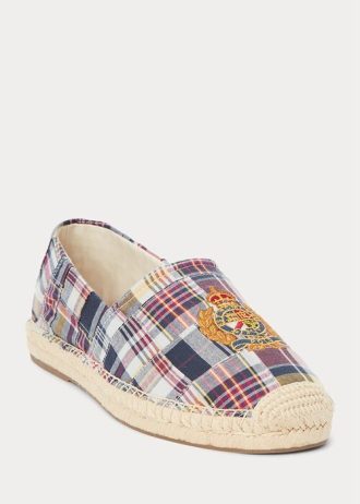 Blaue, mehrfarbige Espadrilles Cevio Crest Madras von Ralph Lauren für Herren