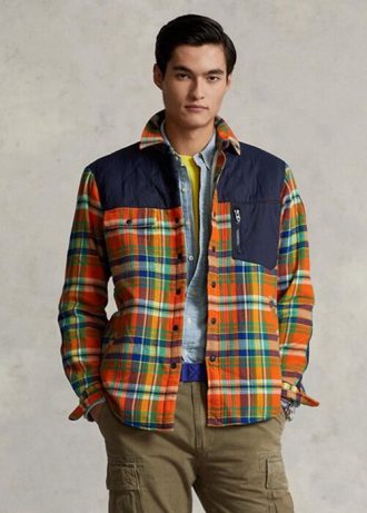 Mehrfarbige Herren Ralph Lauren Plaid Flannel Hybrid Overshirt Shirts