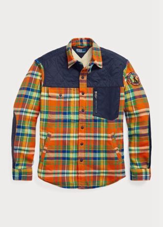 Mehrfarbige Herren Ralph Lauren Plaid Flannel Hybrid Overshirt Shirts