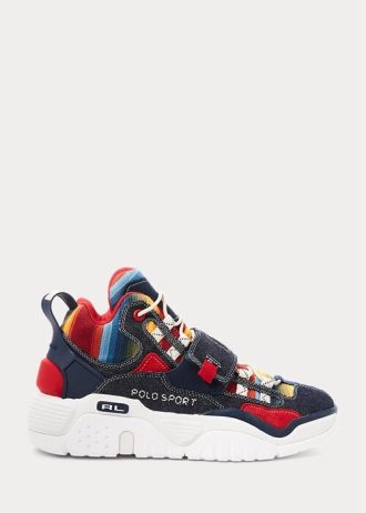 Mehrfarbige High-Top-Sneakers „PS100“ von Ralph Lauren mit Multiprint für Herren